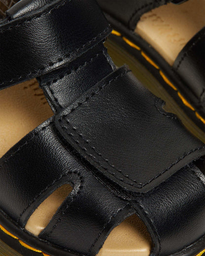 Toddler Moby II Leather Velcro Sandals in Black