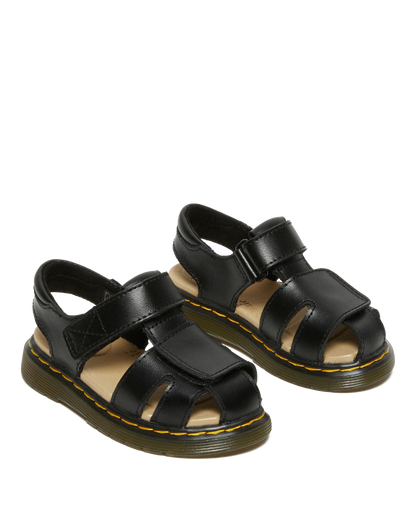 Toddler Moby II Leather Velcro Sandals in Black