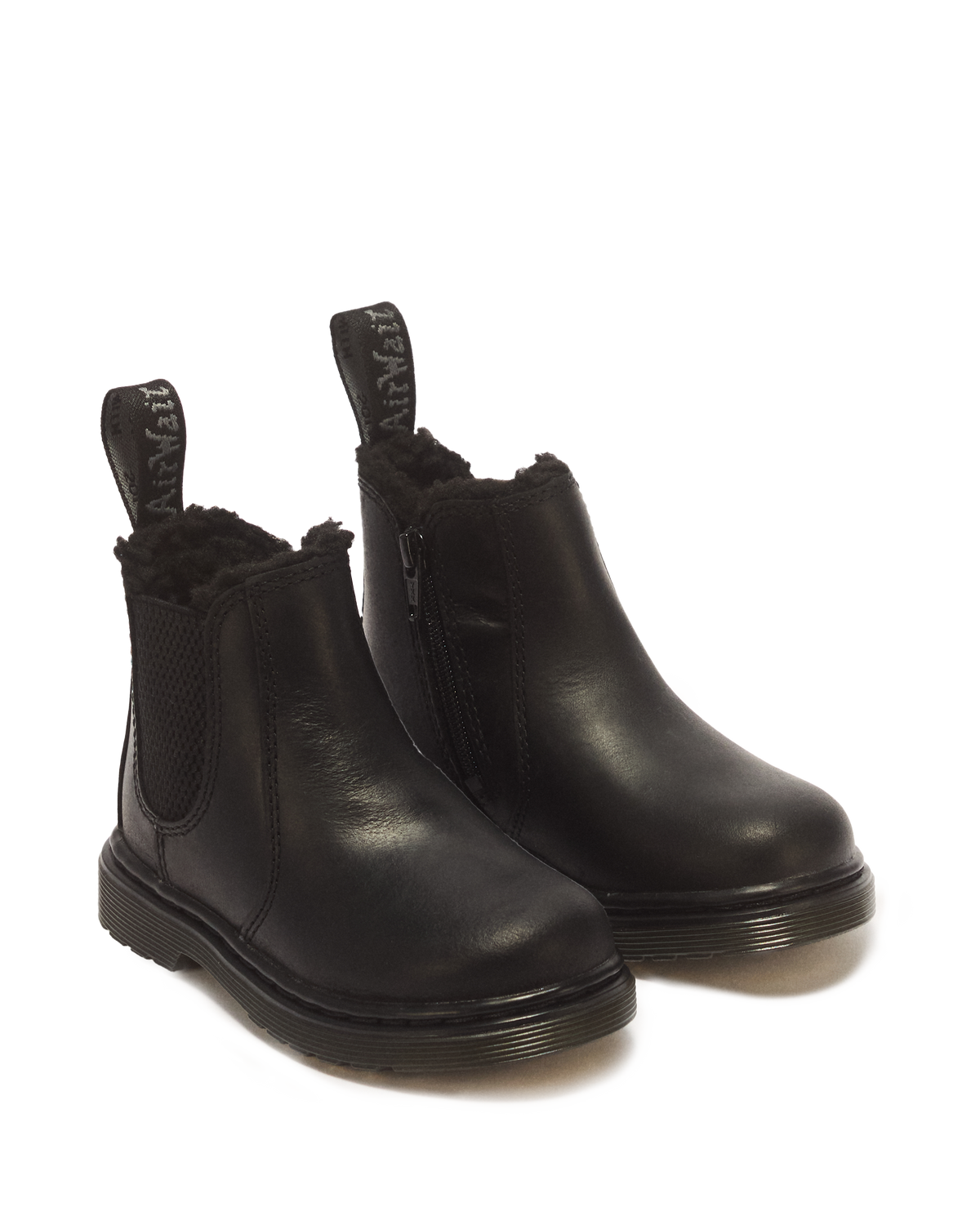 Toddler 2976 Faux Fur Lined Chelsea Boots in Black