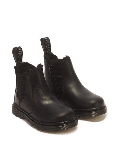 Toddler 2976 Faux Fur Lined Chelsea Boots in Black