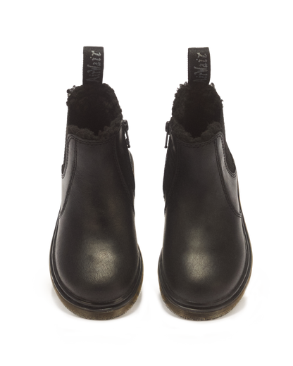 Toddler 2976 Faux Fur Lined Chelsea Boots in Black