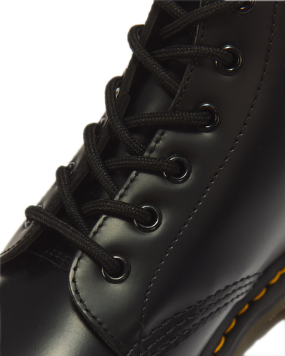 101 Yellow Stitch Smooth Leather Ankle Boots in Black