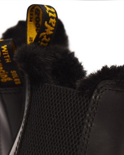 2976 Leonore Faux Fur Lined Chelsea Boots in Dark Grey