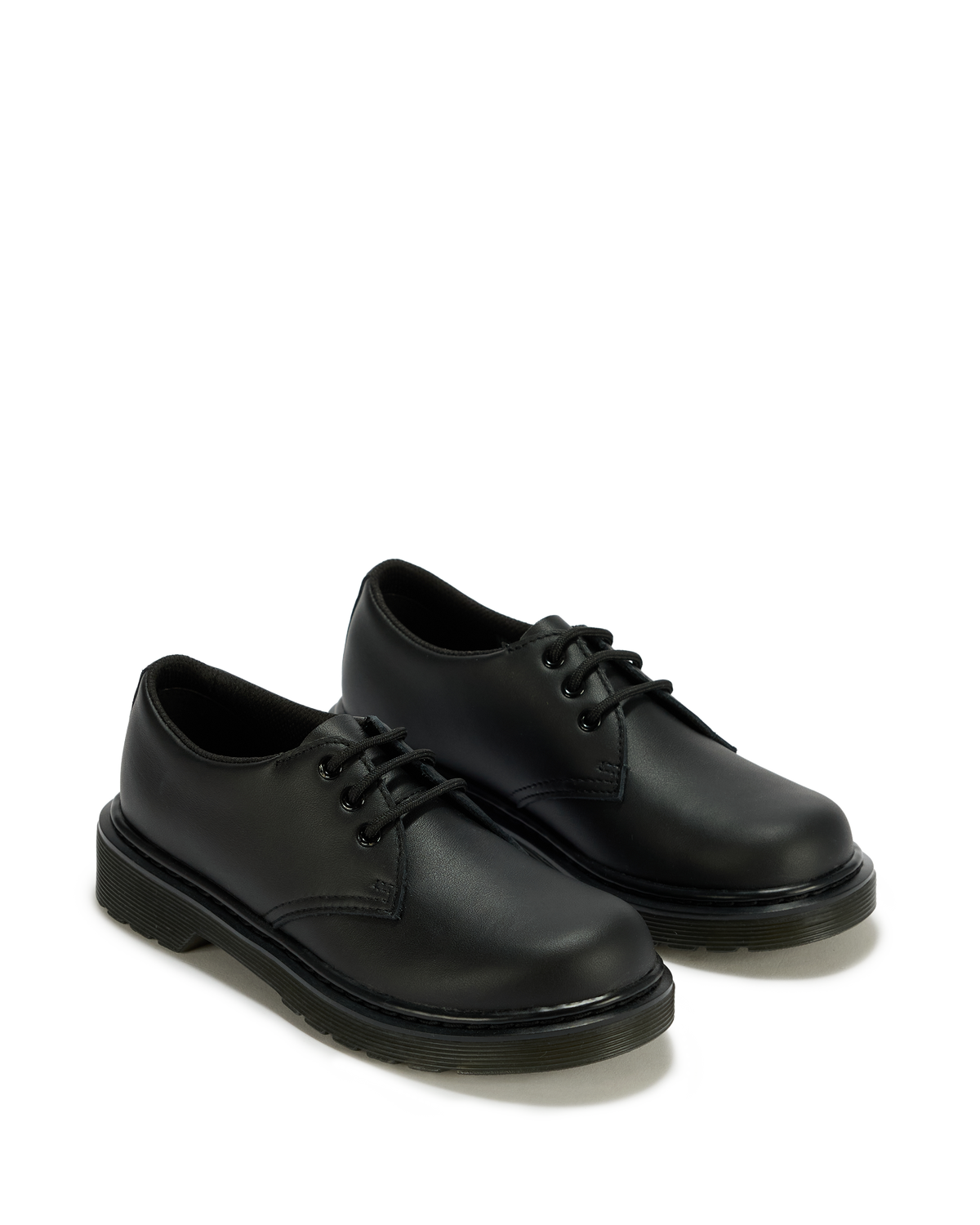 Junior 1461 Mono Softy T Leather Shoes in Black