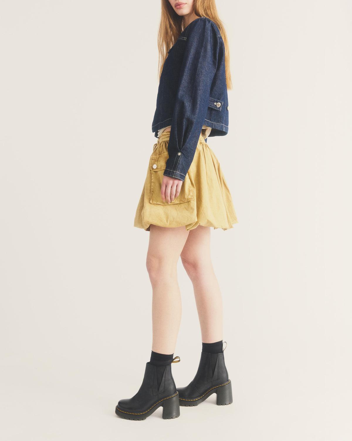 Spence Leather Flared Heel Chelsea Boots in Black