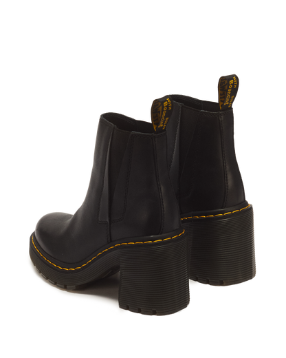 Spence Leather Flared Heel Chelsea Boots in Black