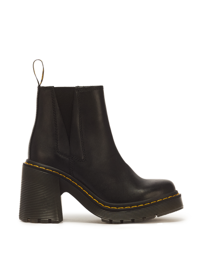 Spence Leather Flared Heel Chelsea Boots in Black