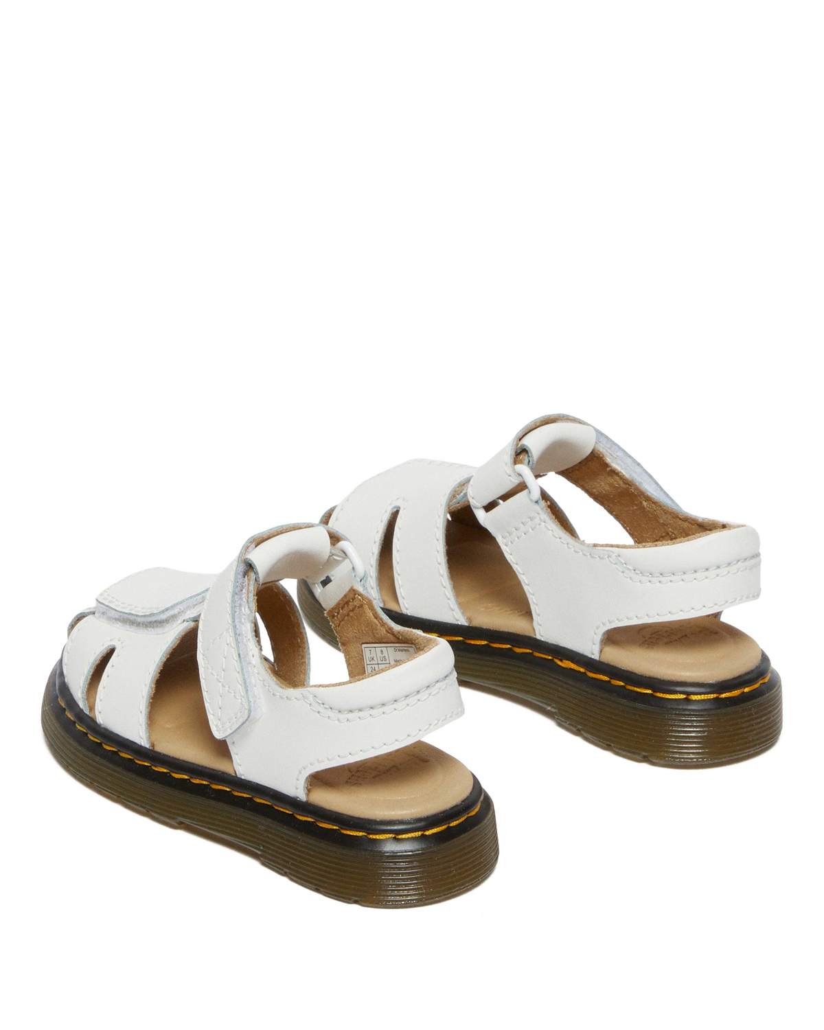 Toddler Moby II Leather Velcro Sandals in White T Lamper