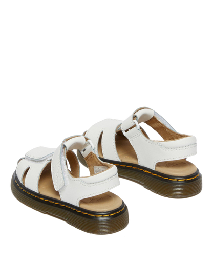 Toddler Moby II Leather Velcro Sandals in White T Lamper