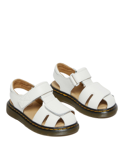Toddler Moby II Leather Velcro Sandals in White T Lamper