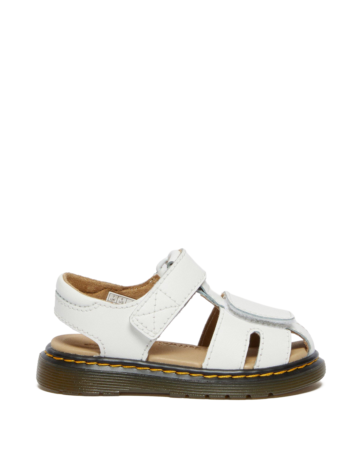Toddler Moby II Leather Velcro Sandals in White T Lamper