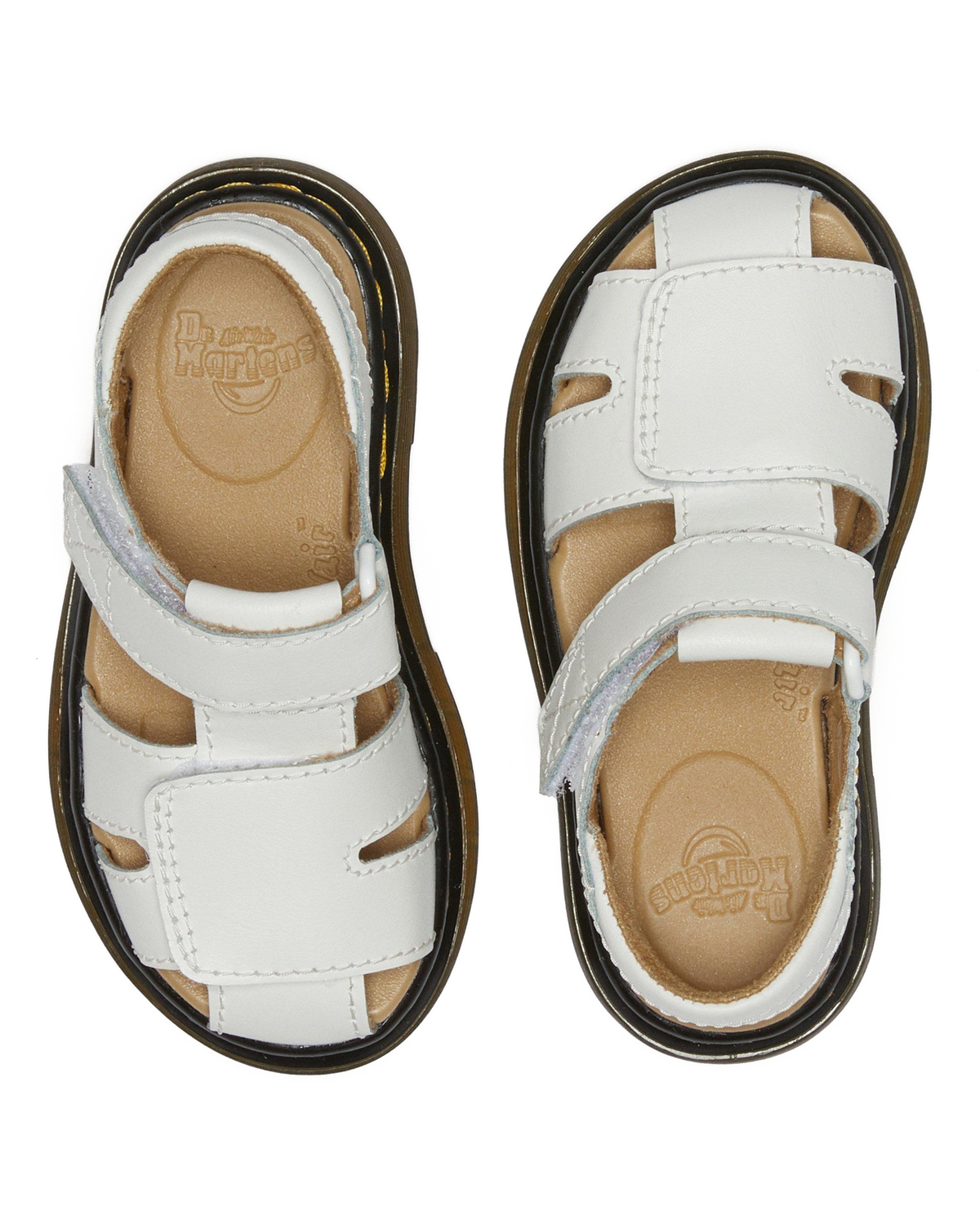 Toddler Moby II Leather Velcro Sandals in White T Lamper