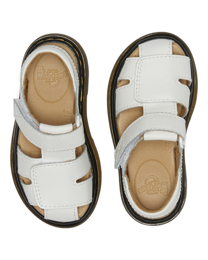 Toddler Moby II Leather Velcro Sandals in White T Lamper