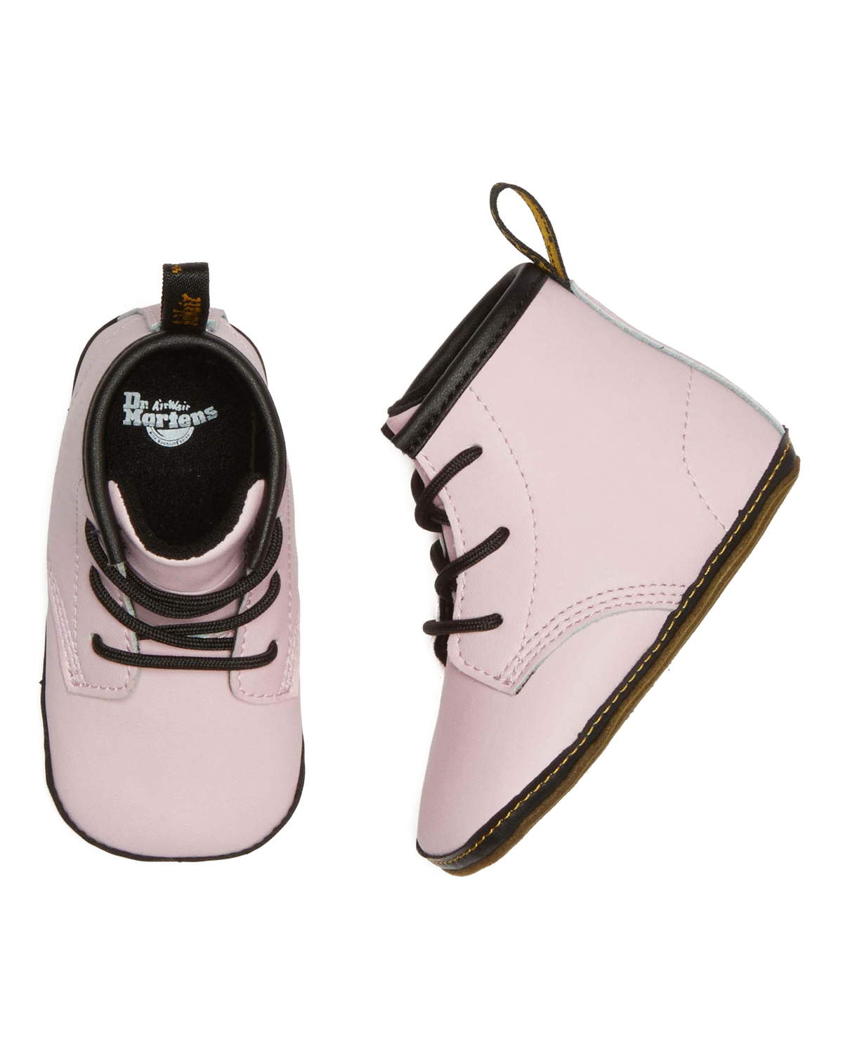 Newborn 1460 Auburn Leather Booties in Pale Pink