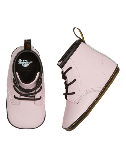 Newborn 1460 Auburn Leather Booties in Pale Pink