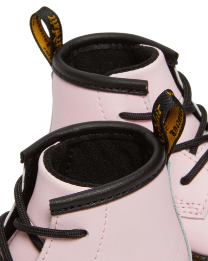 Newborn 1460 Auburn Leather Booties in Pale Pink