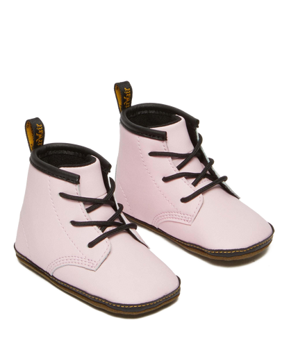 Newborn 1460 Auburn Leather Booties in Pale Pink