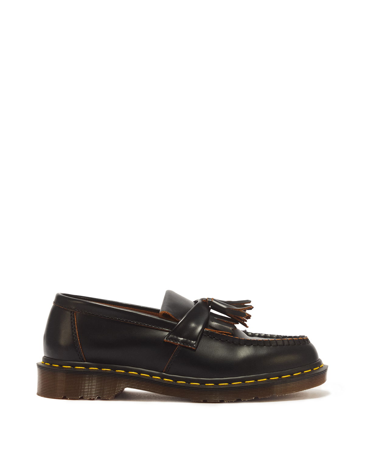 Adrian Made in England Quilon Leather Tassel Loafers in Black