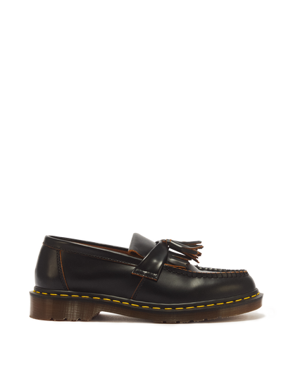 Adrian Made in England Quilon Leather Tassel Loafers in Black