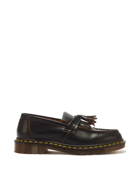 Adrian Made in England Quilon Leather Tassel Loafers in Black