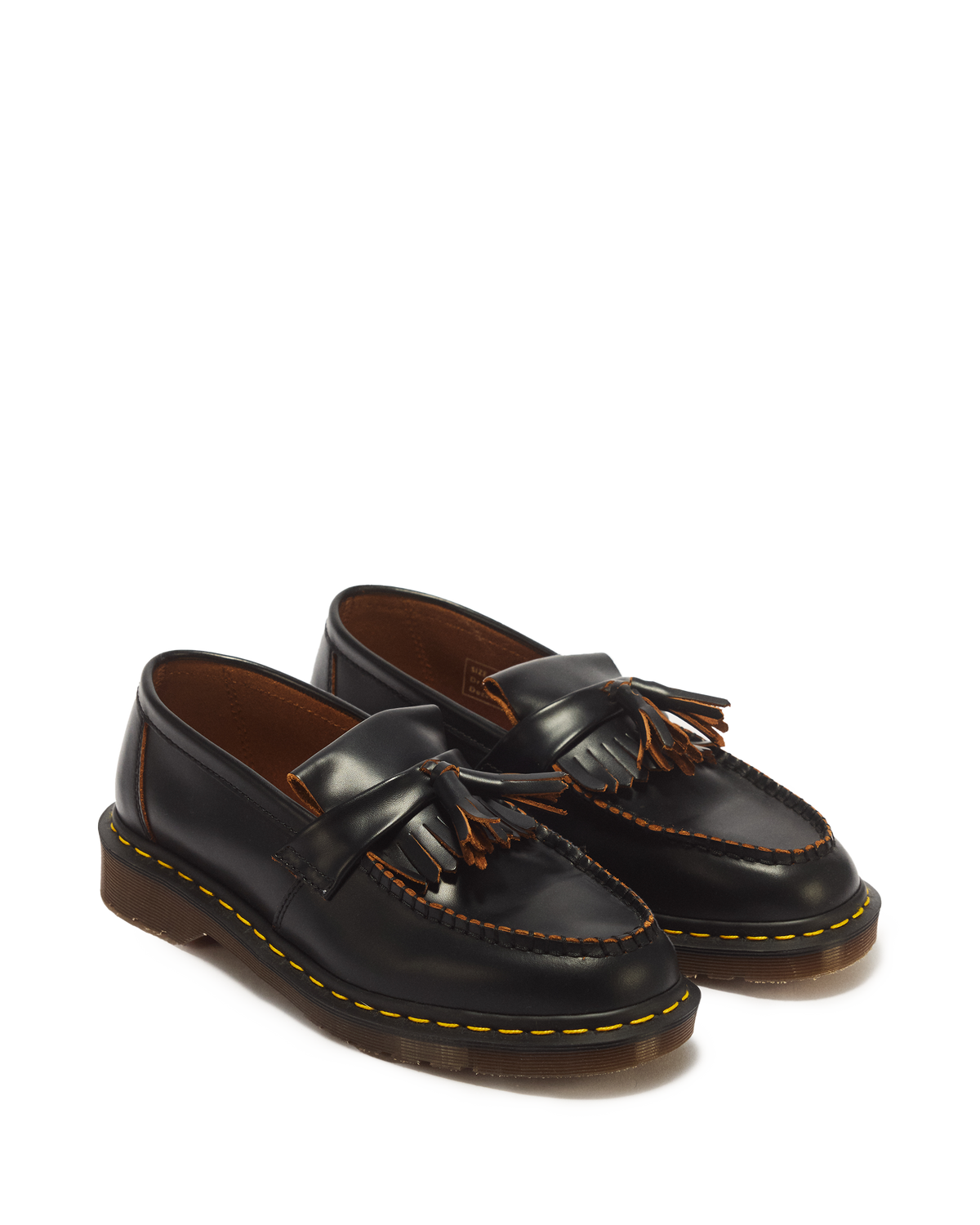 Adrian Made in England Quilon Leather Tassel Loafers in Black