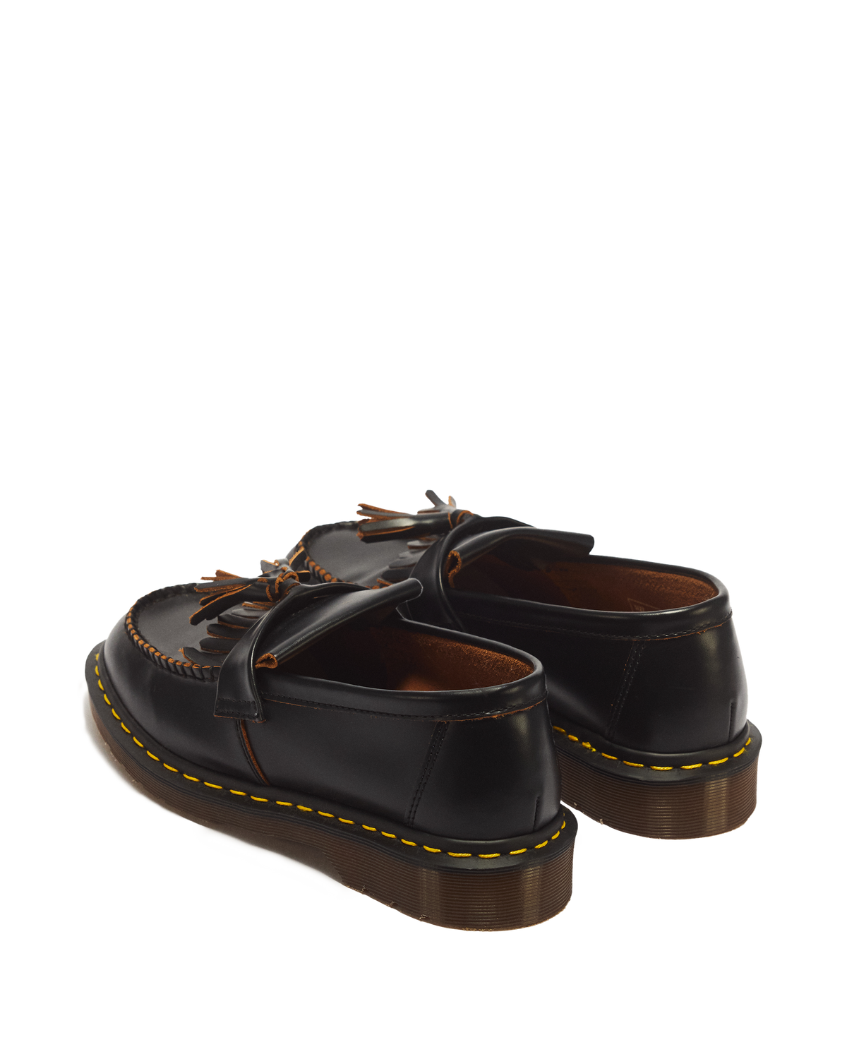 Adrian Made in England Quilon Leather Tassel Loafers in Black