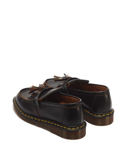 Adrian Made in England Quilon Leather Tassel Loafers in Black
