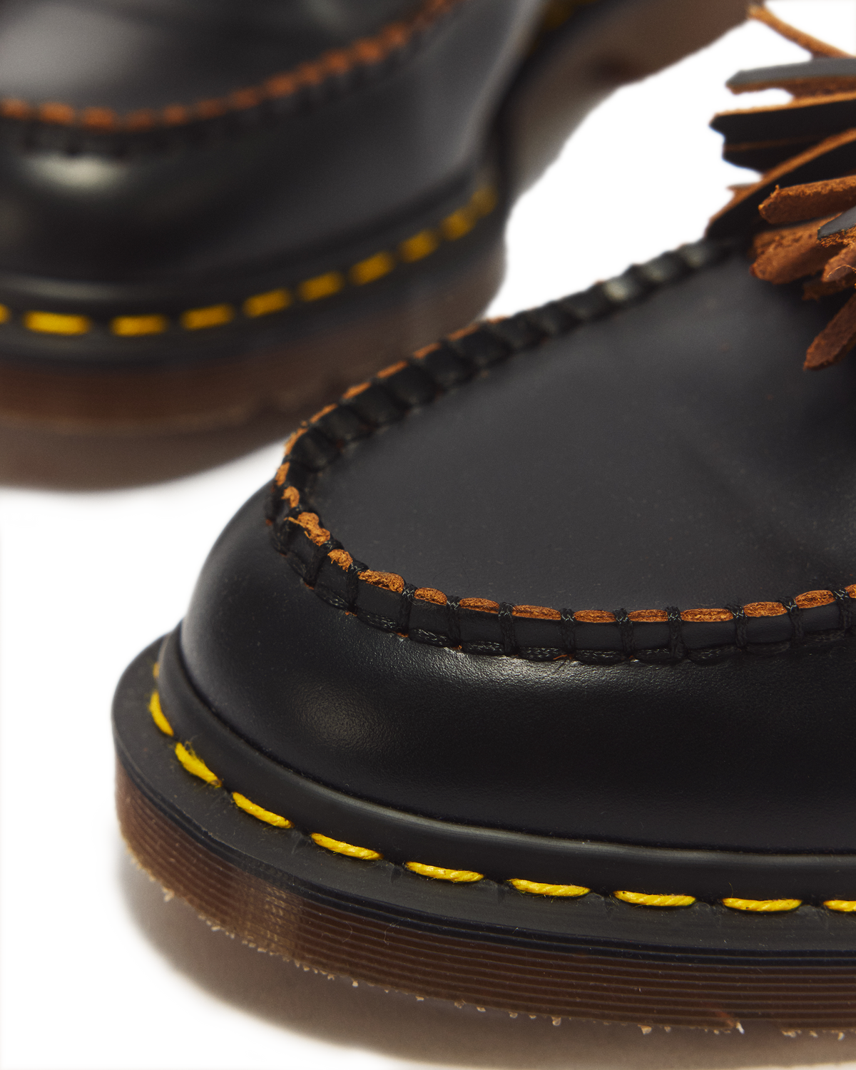 Adrian Made in England Quilon Leather Tassel Loafers in Black