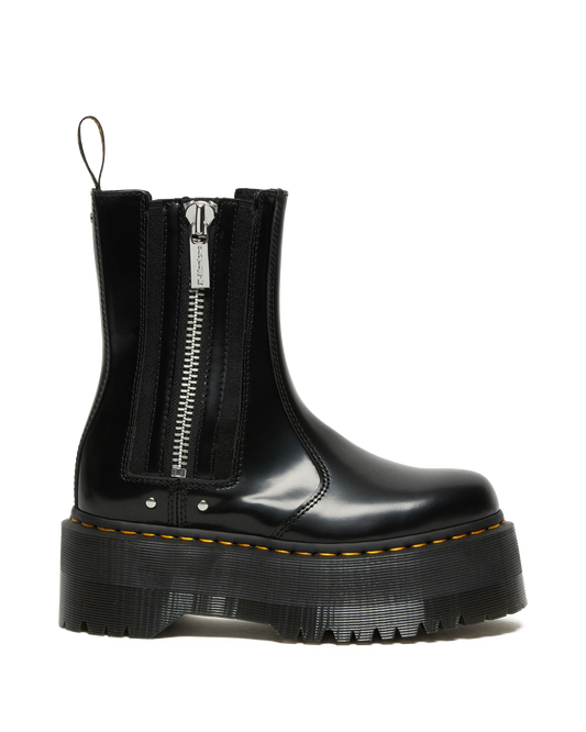 2976 Max Leather Platform Chelsea Boots in Black Buttero