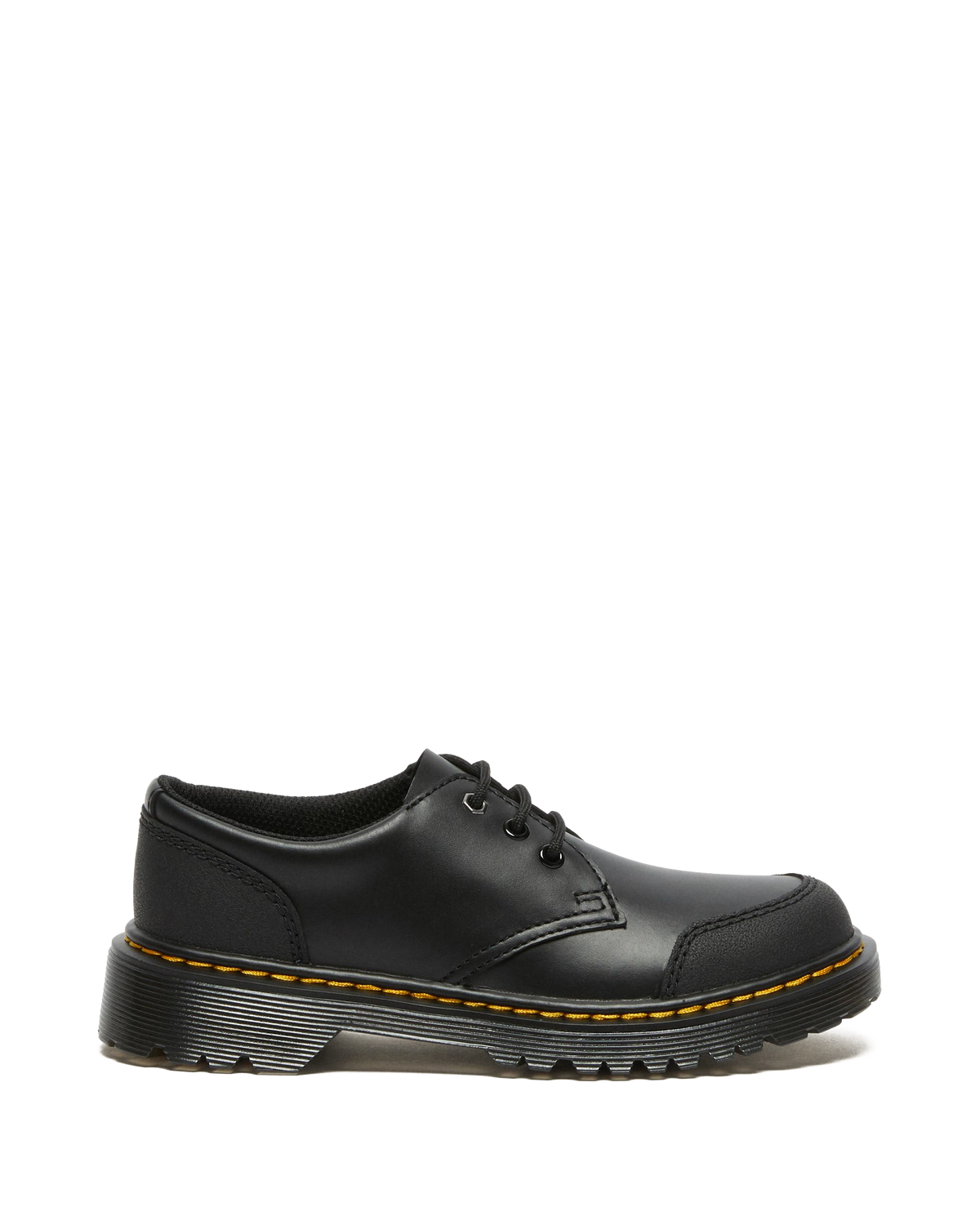 Junior 1461 Overlay Leather Shoes in Black