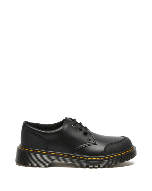 Junior 1461 Overlay Leather Shoes in Black