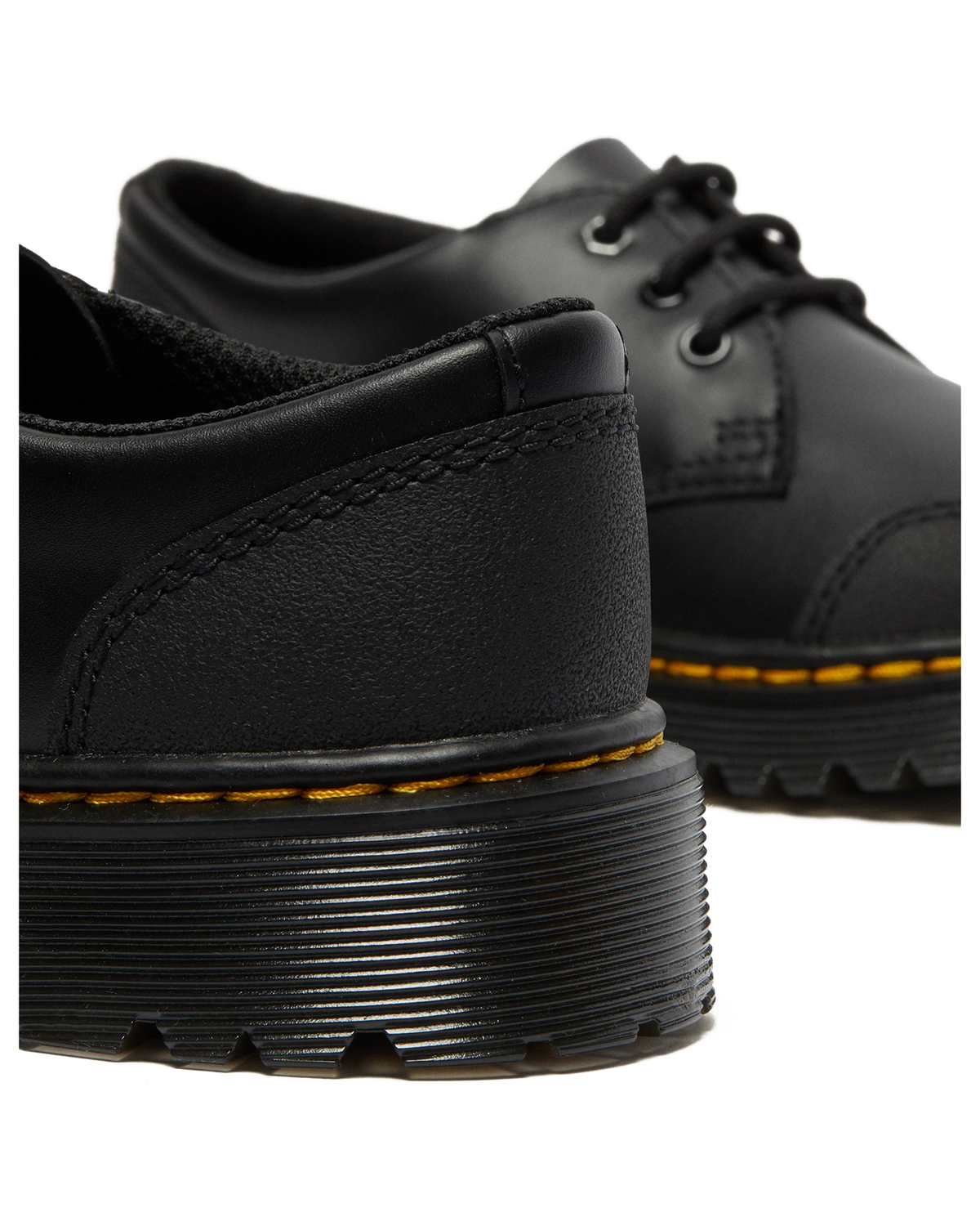 Junior 1461 Overlay Leather Shoes in Black