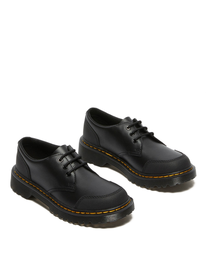 Junior 1461 Overlay Leather Shoes in Black
