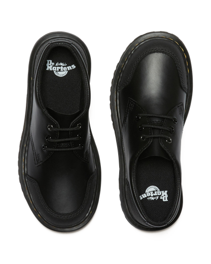 Junior 1461 Overlay Leather Shoes in Black