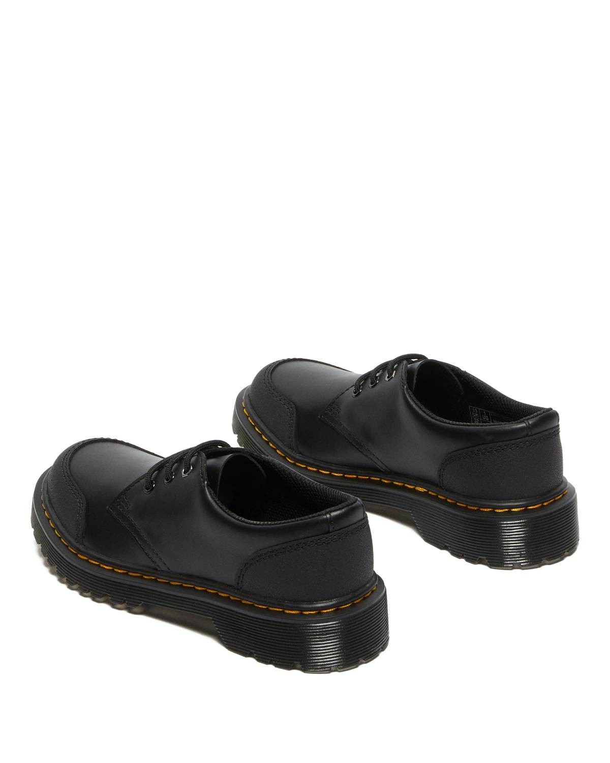 Junior 1461 Overlay Leather Shoes in Black