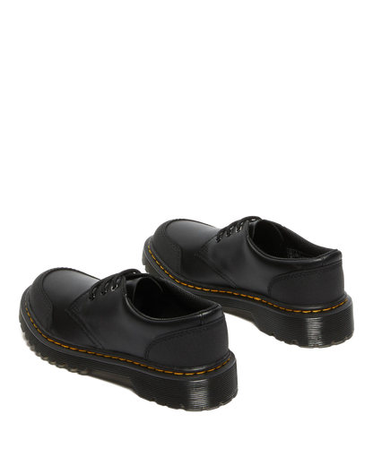 Junior 1461 Overlay Leather Shoes in Black