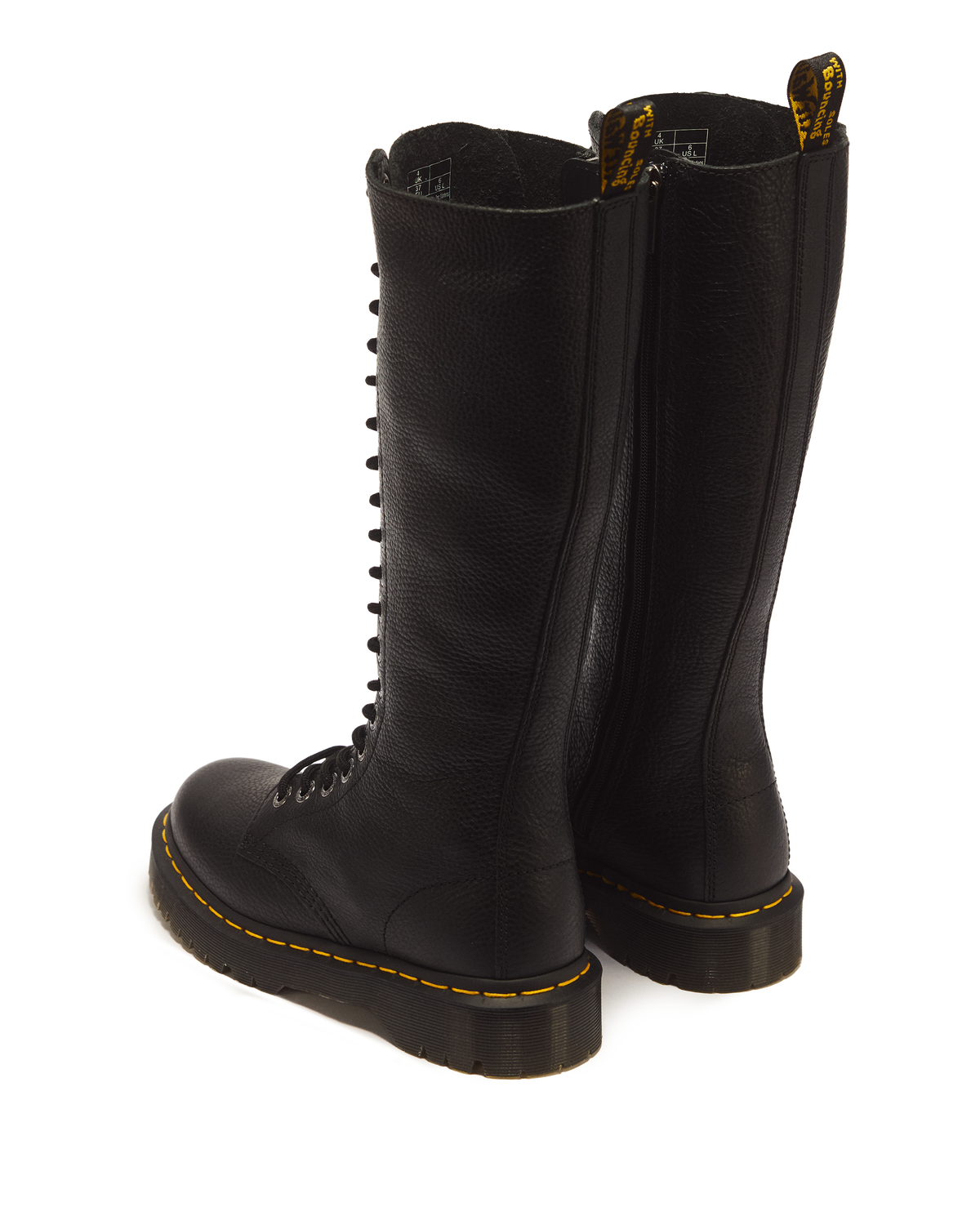 1B60 Bex Pisa Leather Knee High Boots in Black