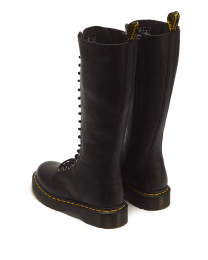 1B60 Bex Pisa Leather Knee High Boots in Black