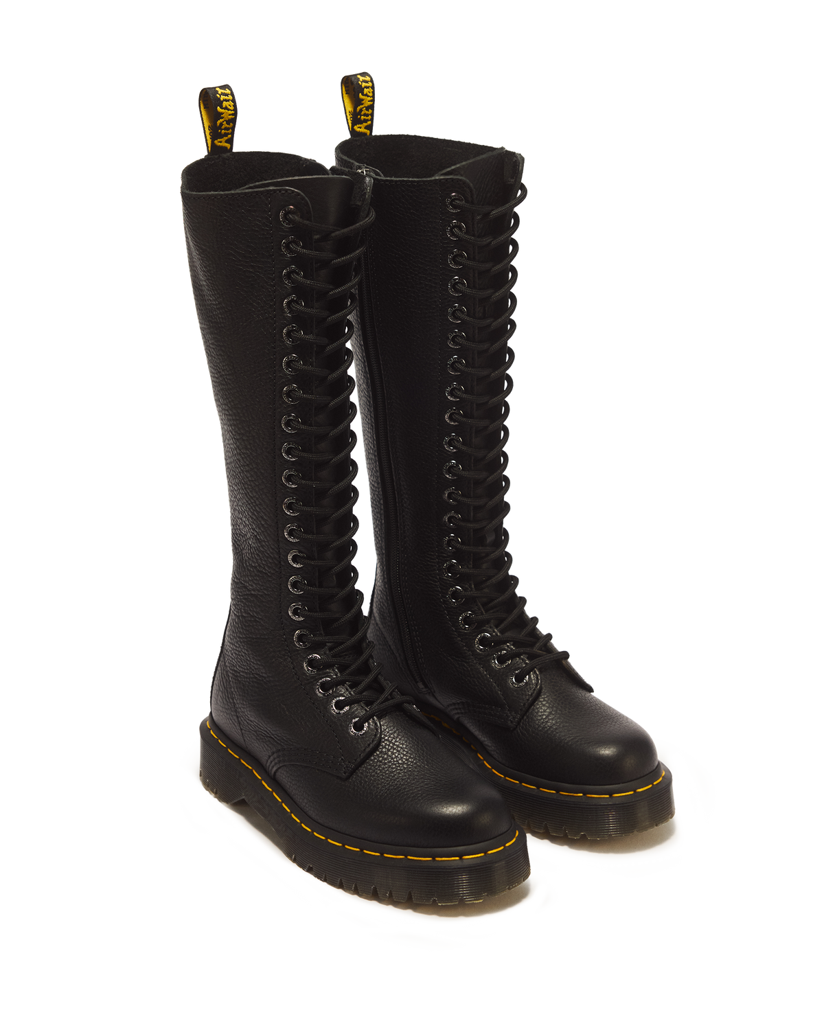 1B60 Bex Pisa Leather Knee High Boots in Black