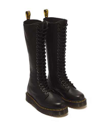 1B60 Bex Pisa Leather Knee High Boots in Black