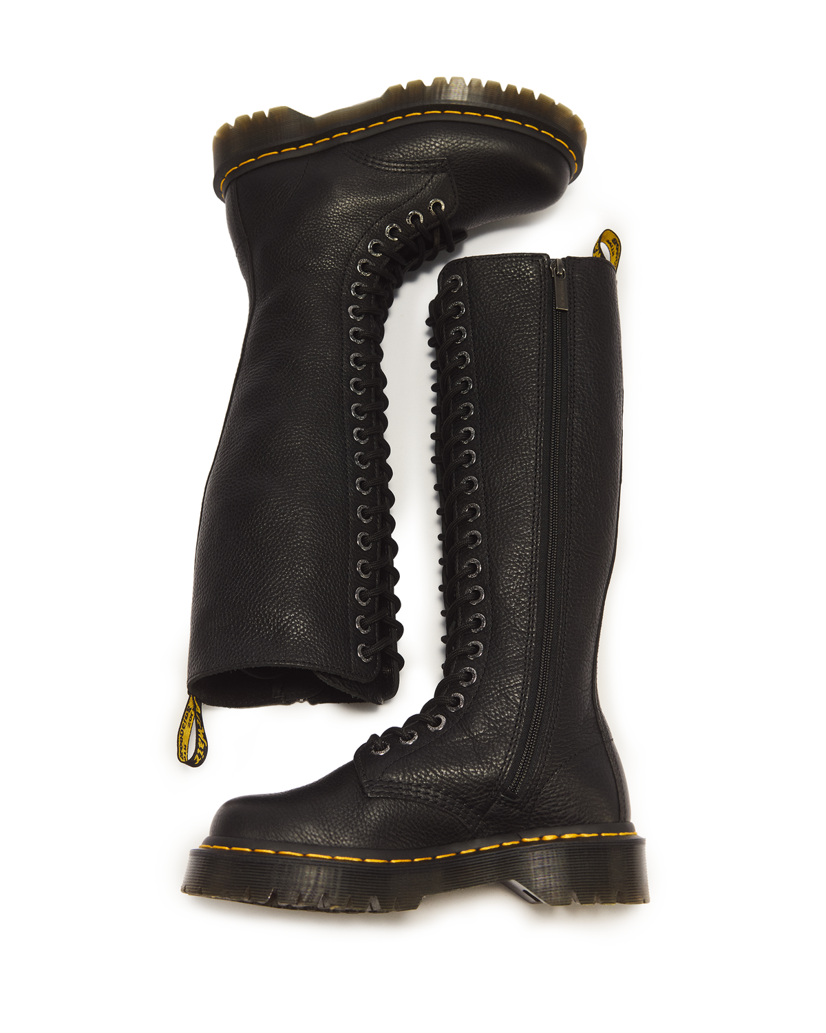 1B60 Bex Pisa Leather Knee High Boots in Black
