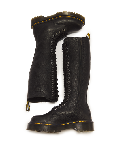 1B60 Bex Pisa Leather Knee High Boots in Black