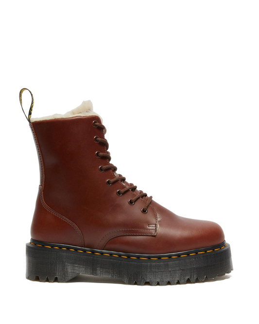 Jadon Faux Fur Lined Platform Boots in Brown