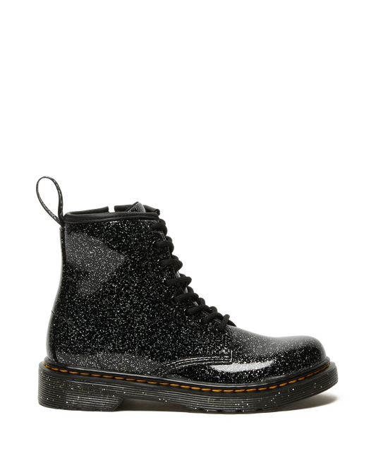 Junior 1460 Glitter Lace Up Boots in Black