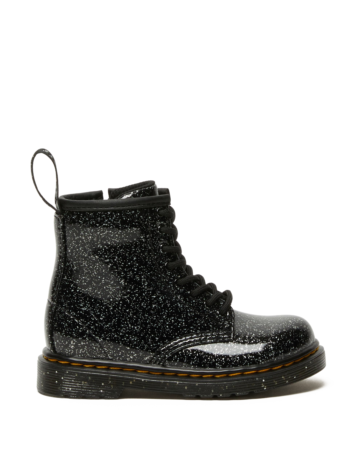 Toddler 1460 Glitter Lace Up Boots in Black