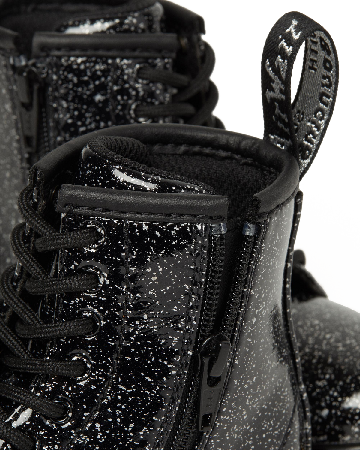 Toddler 1460 Glitter Lace Up Boots in Black