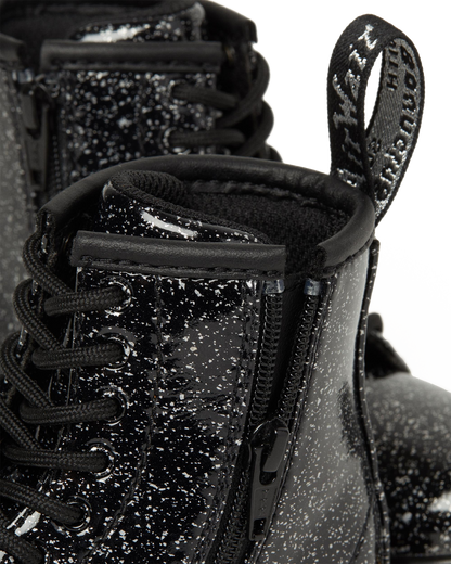 Toddler 1460 Glitter Lace Up Boots in Black