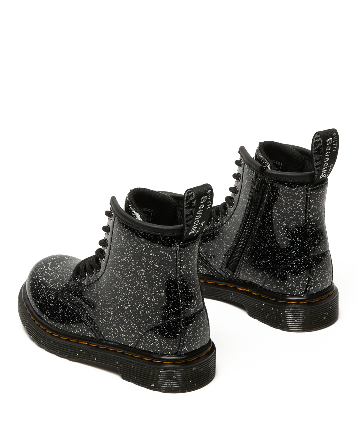 Toddler 1460 Glitter Lace Up Boots in Black