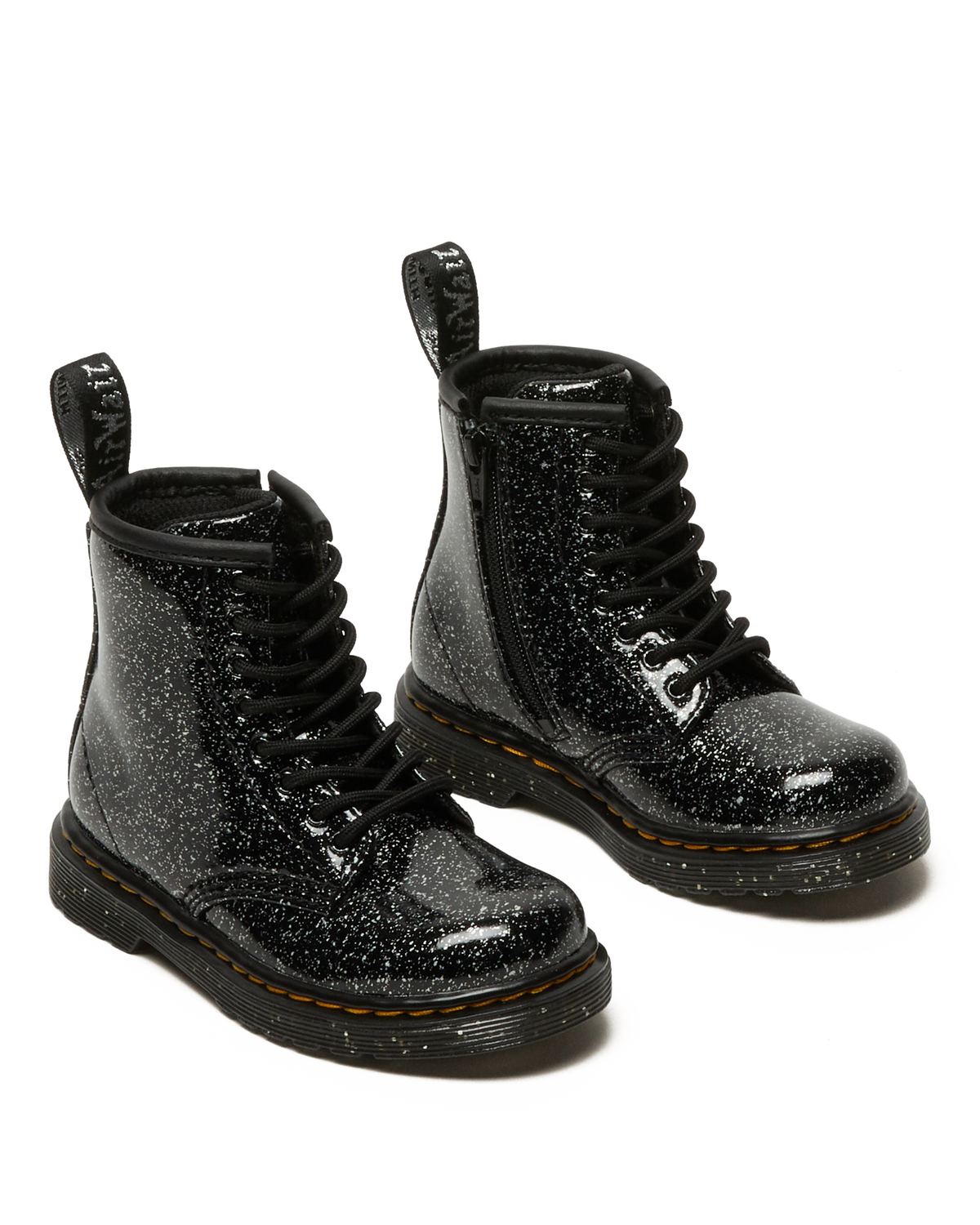 Toddler 1460 Glitter Lace Up Boots in Black