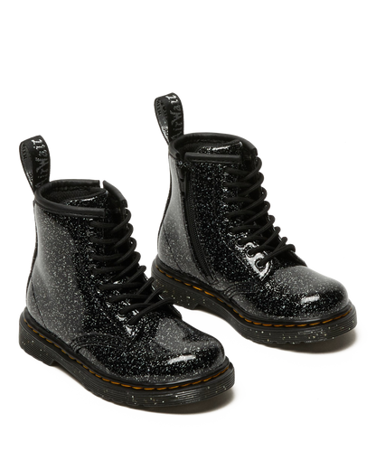 Toddler 1460 Glitter Lace Up Boots in Black